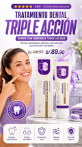 TRATAMIENTO DENTAL TRIPLE ACCIÓN | Encías Saludables, Dientes Más Blancos y Mayor Protección Dental + Manual Informativo de modo de uso